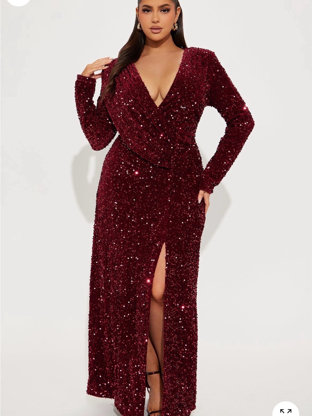 Fashion Nova  Betting On You Sequin Maxi Dress plus